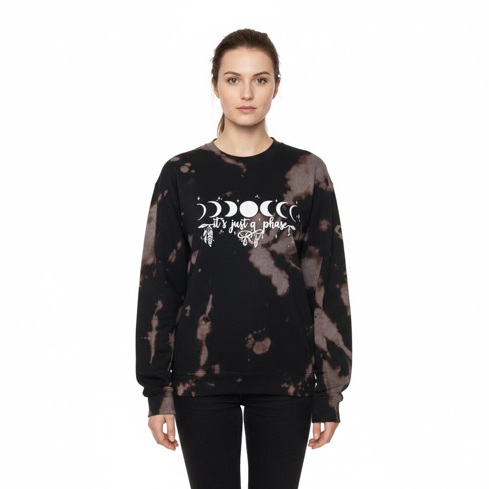 It's just a phase Bleached Vinyl Graphic Fleece